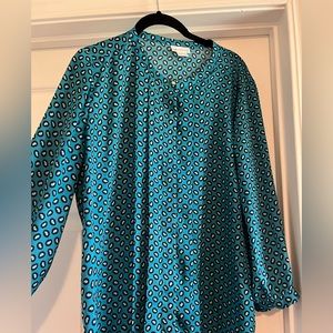 Liz Claiborne Blue Paisley Blouse